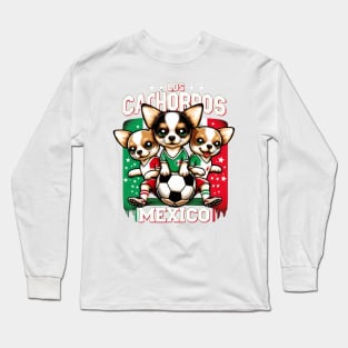 Chihuahua Soccer Futbol Los Cachorros Mexico #2 Long Sleeve T-Shirt